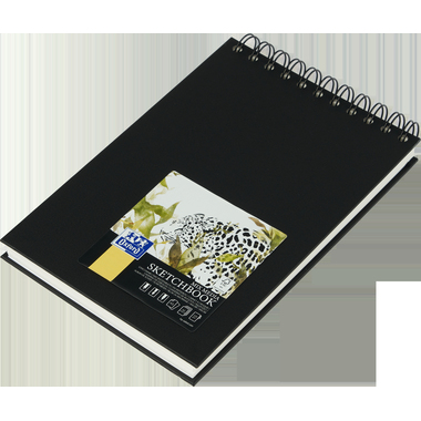 OXFORD Skizzenbuch A5 400152645 schwarz, blanco, 225g 40 Blatt