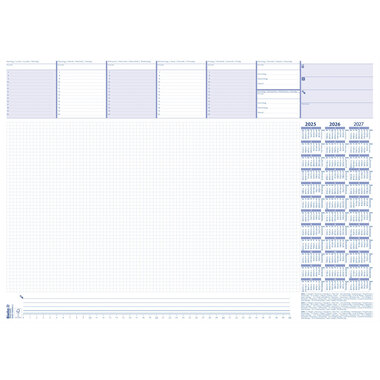 BIELLA Sous-main 2026 860013000026U 1W/1S 50 p. blanc ML 57x40cm