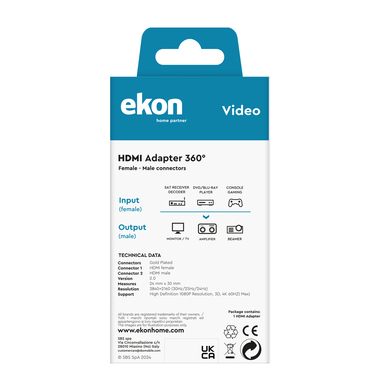 HDMI male female angle adapter | Ekon