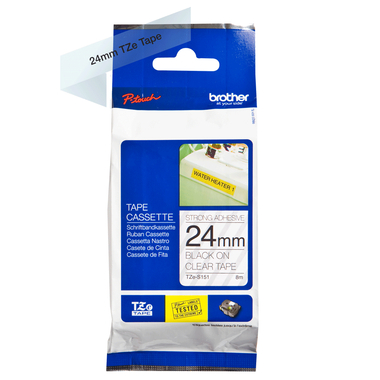 PTOUCH Nastro, strong/adh.nero/chiaro TZe-S151 PT-300 24 mm