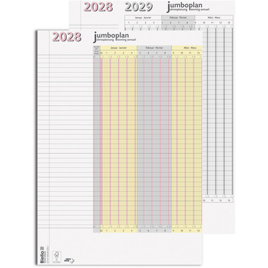 BIELLA Wandplaner Jumbo 2 Stk. 2028 876418000028U 1J/1S weiss 64.5x29.7cm