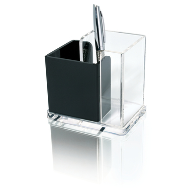 WEDO Stifteköcher EXKLUSIV 606001 12x8.5x10cm Acryl schw./tran.