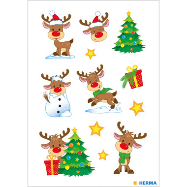HERMA Sticker Natale 15625 colorato 24 pezzi/2 fogli
