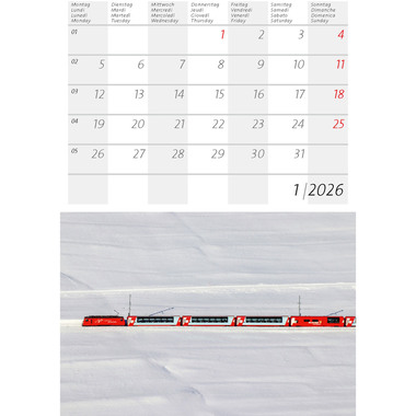 CALENDARIA Bildkalender 2026 9783036205380 Bernina / Glacier ML 14.8x22cm