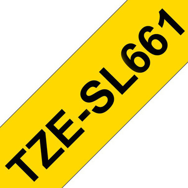 PTOUCH Ruban auto laminant noir/jaune TZE-SL661 PT-D800W/D900W 36mm