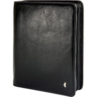 CHRONOPLAN Classeur à anneaux Mobil 50102Z.27 Cuir de buf nappa noir A5