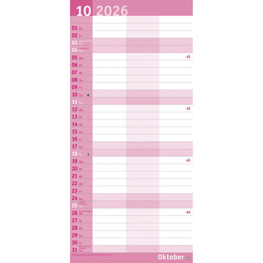 HEYE Planifica. pour 2 Basic 2026 22489+26 1M/1P AL 3 colonnes 21x45cm