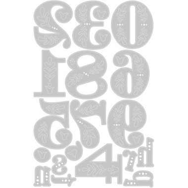 SIZZIX Fustelle 666723 Folk Numbers 18 pezzi
