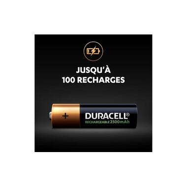 Duracell Batteria Ricaricabile NiMH AA 2500 mAh, 2 pezzi