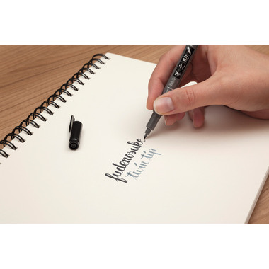 TOMBOW Marker Twin WS-TBS schwarz/grau, Fudenosuke
