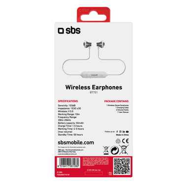 Auricolari wireless semi in-ear in metallo | SBS