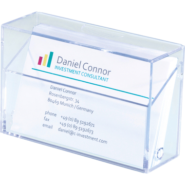 SIGEL Box per biglietti da visita VA110 trasp., per 100 bigl. 86x55mm