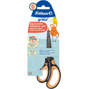 PELIKAN Schere spitz Griffix 819176 neon black, Linkshänder