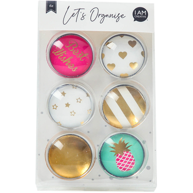 I AM CREATIVE Magnet Sommer Let`s Organize 4035.51 Glas, 3x1cm 6 Stück