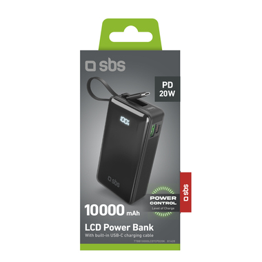 Batterie externe 10 000 mAh câble USB-C inclus | SBS