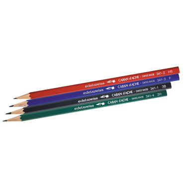 CARAN D'ACHE Matita 341 F 341.373 blu, 4 pezzi
