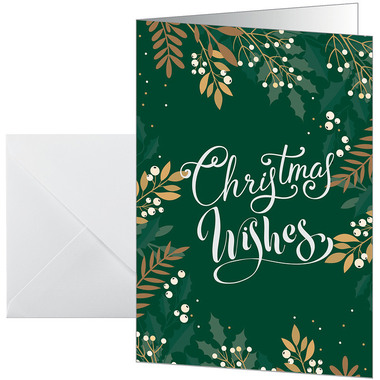 SIGEL Weihnachtskarten A6 DS092 Blätter und Zweige 25 Stück