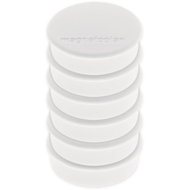 MAGNETOPLAN Aimants Hobby 16645600 blanc, Blister 6 pcs.