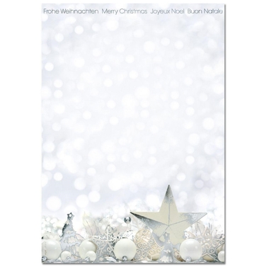 SIGEL Design Paper DP013/W White Stars 90g,25 Stück
