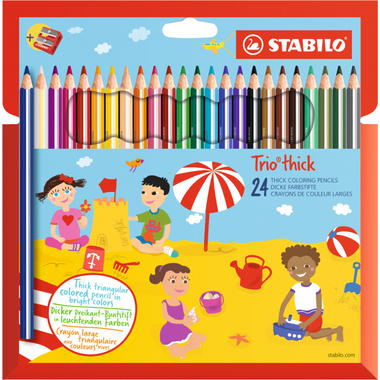 STABILO Farbstift ergonomisch 4,2mm 203/224 Trio dick,inkl.Spitzer 24 Stk.