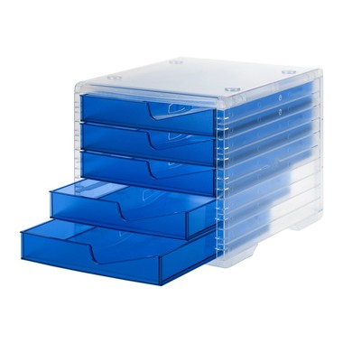 STYRO Styroswingbox light 275-8430.322 transparent/bleu 5 tiroirs