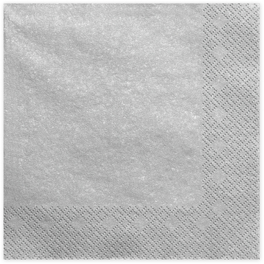 PARTYDECO Serviettes 33x33cm SP33-1-018ME argent 20 pièces