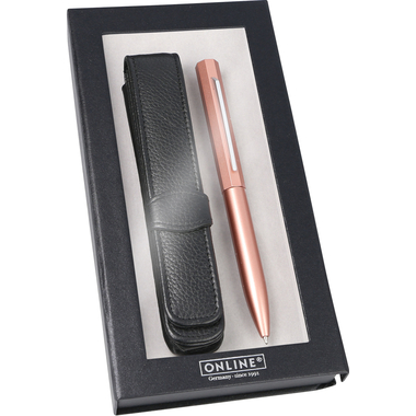 ONLINE Kugelschreiber Set Octopen 34693 rosegold, Lederetui