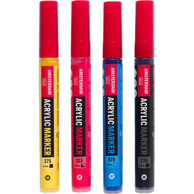 AMSTERDAM Acrylmarker Starter 4mm 17519001 assortiert 4 Stück