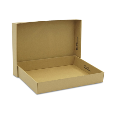 Boîte à rabats avec fond et couvercle brun 302x215x45mm