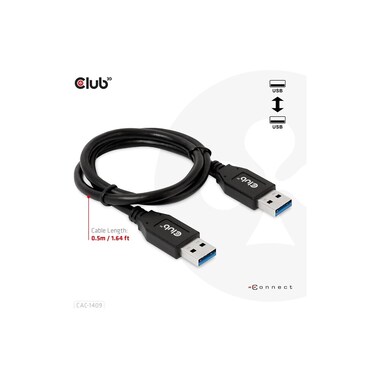 Club 3D Câble USB CAC-1409 USB-A - USB-A 0.5 m