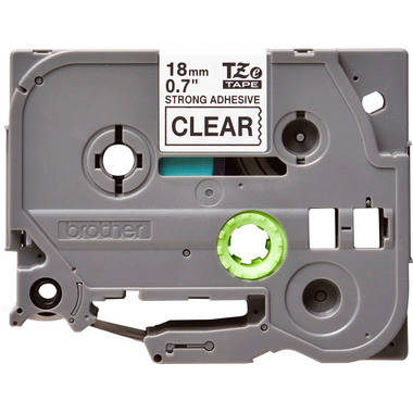 PTOUCH Band, strong/adh. schwarz/klar TZe-S141 PT-2460 18 mm