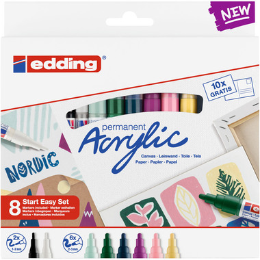 EDDING Acrylmarker acrylic-8s Creativset nordic 8 pezzi