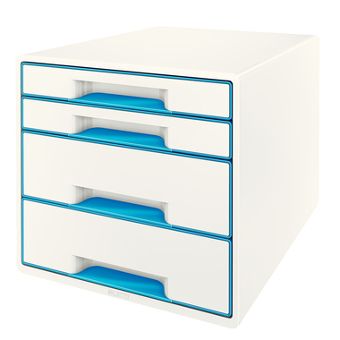 LEITZ Schubladenbox WOW Cube A4 52132036 weiss/blau 4 Schubladen