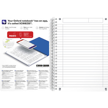 OXFORD Cahier spirale MyColours A5 100104780 ass., ligné 90 feuil.