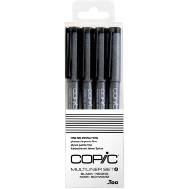 COPIC Multiliner 22075619 Set black, 4 pz.