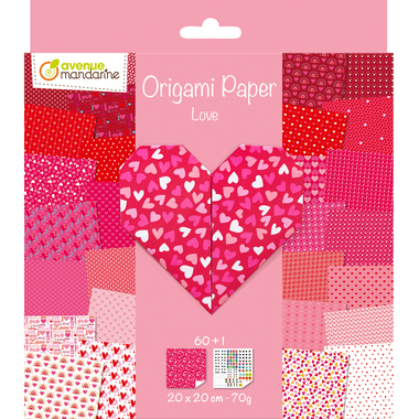 MANDARINE Dépliants Origami 20x20cm OR518C Love 70g 60 feuilles
