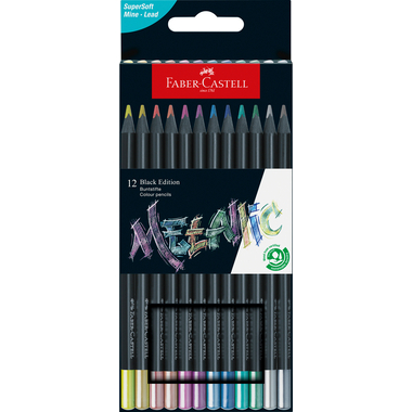 FABER-CASTELL Matita colorata Black Edition 116415 Metallic 12 pezzi