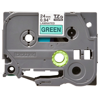 PTOUCH Nastro, plastific. nero/verde TZe-751 PT-2450DX 24 mm