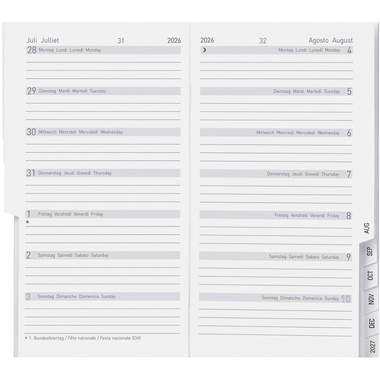 BIELLA Agenda Bern 2026 851578000026U 1S/1P recharge ML 8.7x15.3cm