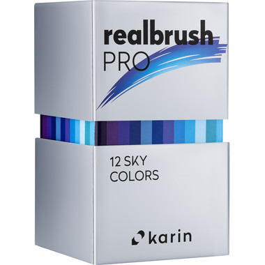 KARIN Real Brush Pen Pro 0.4mm 31C2 Sky Colours 12 pièces