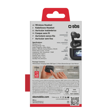 Écouteurs ANC anti-bruit avec écran | SBS