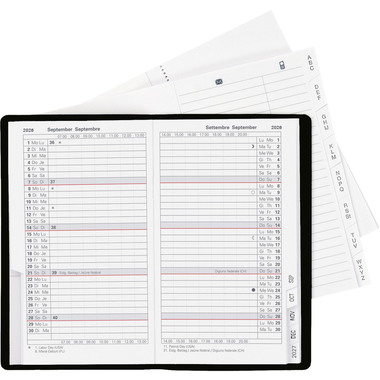 BIELLA Agenda Paris 2026 851512020026U 1M/2P noir ML 7.5x12.6cm