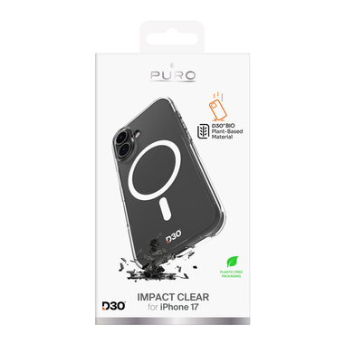 Cover Impact Clear D3O® Bio per iPhone 17 | Puro