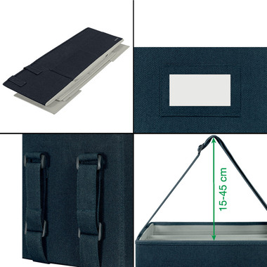 LEITZ Hot Desk Stofftasche 6444-00-89 samtgrau 3 Fächer 46.5x21x20cm