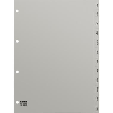KOLMA Répertoires KolmaFlex A4 18.122.03 gris Déc-Jan FR
