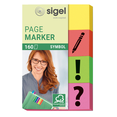 SIGEL Sticky Notes symbol 20x50mm HN635 4 colori ass. 4 x 40 strisce