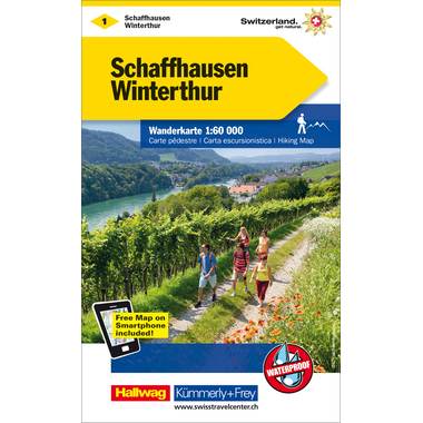 KÜMMERLY+FREY Wanderkarte 1:60'000 325902201 Schaffhausen-Winterthur