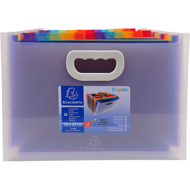 EXACOMPTA Fächermappe Crystal A4 55198E transparent 24-teilig