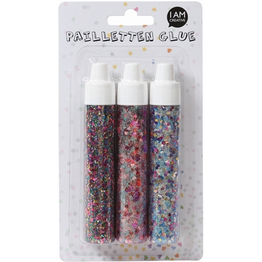 I AM CREATIVE Pailletten Glue Set 4091.36 3 Stk ass.