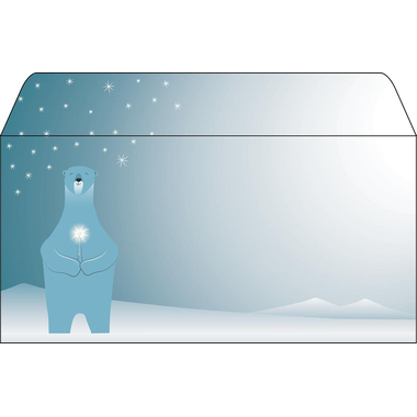 SIGEL Weihnachts-Umschlag 11x22cm DU259 Polar bear with candle